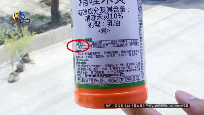 苗圃老板买了一款除草剂，用完之后：估算损失六七十万